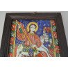 "Sfantul Gheorghe omorand balaurul" icoana pe sticla de Fagaras sfarsit de secol XIX