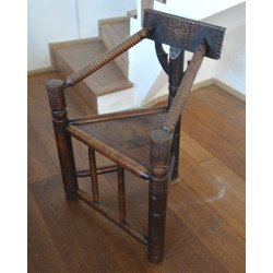 Scaun de stejar Arts & Crafts Anglia cca 1880-1900