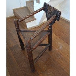 Scaun de stejar Arts & Crafts Anglia cca 1880-1900