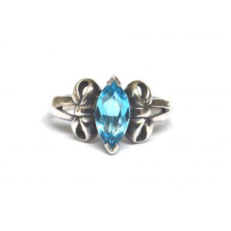 inel argint cu piatra london blue topaz