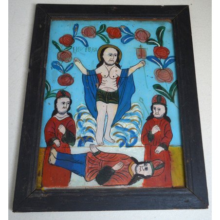 "The Resurrection of Christ" icon on glass from Gherla or Nicula, late 19th century