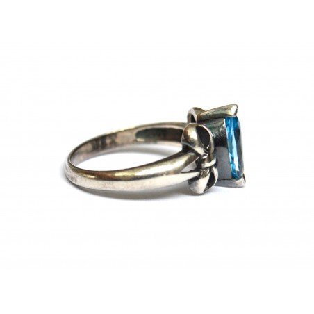 inel argint cu piatra london blue topaz