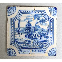 Placa de Delft cu biserica...