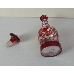 Vas de sticla cu dop stil Biedermeier sec 19