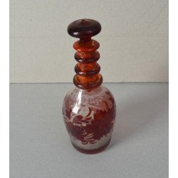 Vas de sticla cu dop stil Biedermeier sec 19