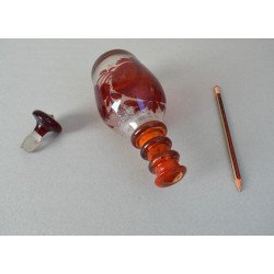 Vas de sticla cu dop stil Biedermeier sec 19