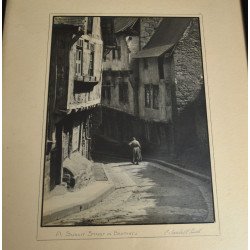 E Marshall Smith "A sunlit street in Brittany" fotografie originala cca 1920
