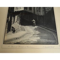 E Marshall Smith "A sunlit street in Brittany" fotografie originala cca 1920