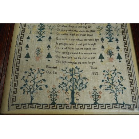 English sampler "Frailty of Man", 1832