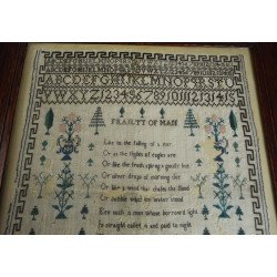 Sampler englezesc „Frailty of Man”, 1832