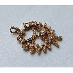 pandantiv vechi perle diamant