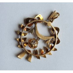 Pandantiv vechi aur 14k perle diamant