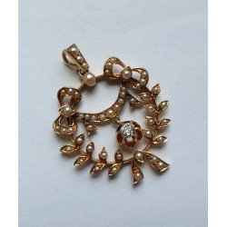 pandantiv vechi perle diamant