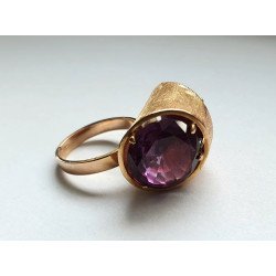 Modernist 18k gold ring with amethyst 2