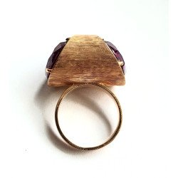 Inel modernist aur 18k cu ametist