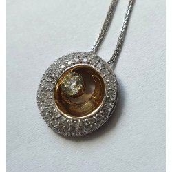 18k gold pendant and chain set with fancy diamond 2