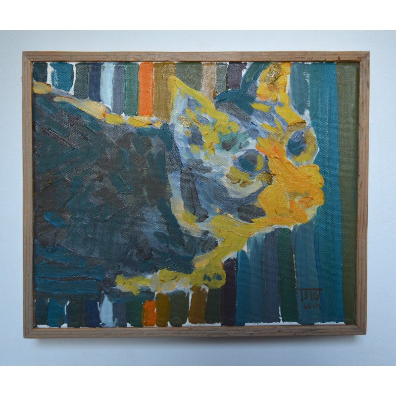 Georgian Mazerschi "The Cat" oil on canvas, 2014
