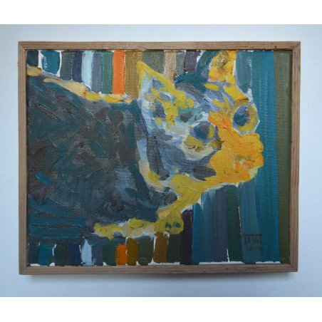 Georgian Mazerschi "The Cat" oil on canvas, 2014