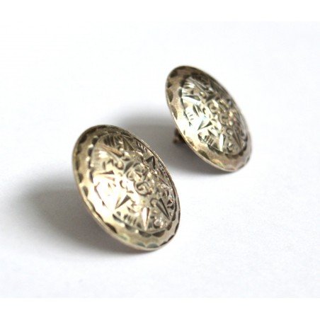Antique silver earrings, Mexico, pre-1948