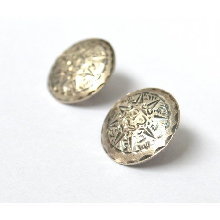 Antique silver earrings, Mexico, pre-1948