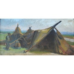 L.S. "Satra" ulei pe carton cca 1925