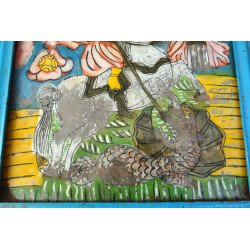 "Sfantul Gheorghe" icoana pe sticla Scheii Brasovului sec 19