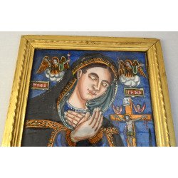 Pavel Zamfir "Maica Domnului Indurerata" icoana pe sticla Laz 1890