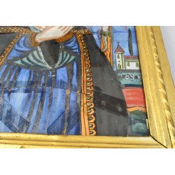 Pavel Zamfir "Maica Domnului Indurerata" icoana pe sticla Laz 1890