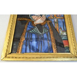 Pavel Zamfir "Maica Domnului Indurerata" icoana pe sticla Laz 1890