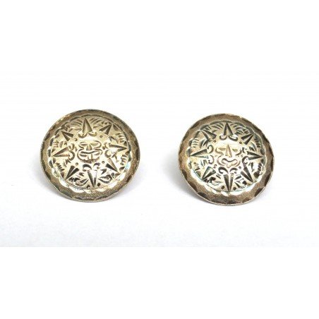 Antique silver earrings, Mexico, pre-1948