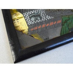 "Sfantul Nicolae" icoana pe glaja atelierul familiei Oancea, Saliste, cca 1830-40