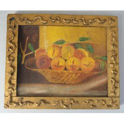 "Cos cu fructe" ulei pe carton