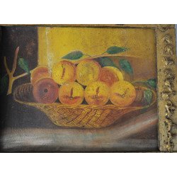 "Cos cu fructe" ulei pe carton