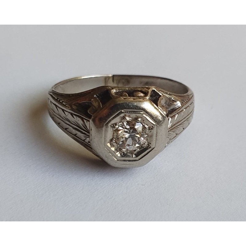 inel unisex aur diamant