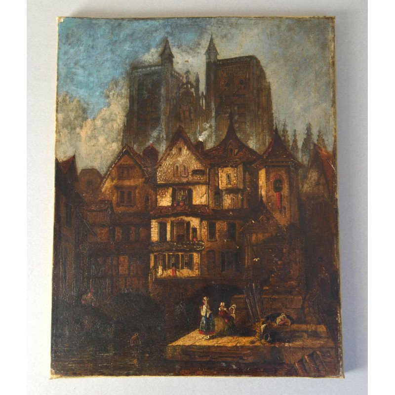 "Catedrala" vechi ulei pe panza sec 19