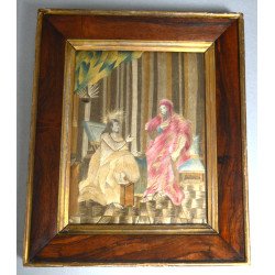 "IIsus vorbind cu un intelept" broderie cu fir de matase sec 19