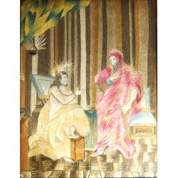 "IIsus vorbind cu un intelept" broderie cu fir de matase sec 19