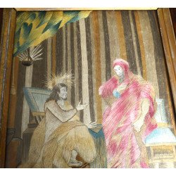 "IIsus vorbind cu un intelept" broderie cu fir de matase sec 19