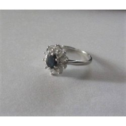 18k gold ring, sapphire and CZ 2
