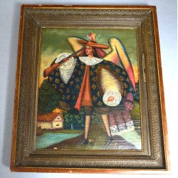 "Arhanghelul Mihail" scoala Cuzco, Peru, ulei pe panza cca 1920-30