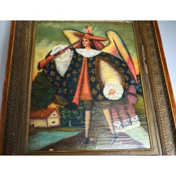 "Arhanghelul Mihail" scoala Cuzco, Peru, ulei pe panza cca 1920-30