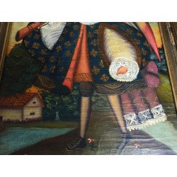 "Arhanghelul Mihail" scoala Cuzco, Peru, ulei pe panza cca 1920-30