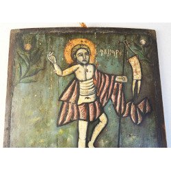 "Invierea" icoana pe lemn Moldova sfarsit de secol 18-inceput de secol 19