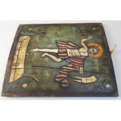 "Invierea" icoana pe lemn Moldova sfarsit de secol 18-inceput de secol 19