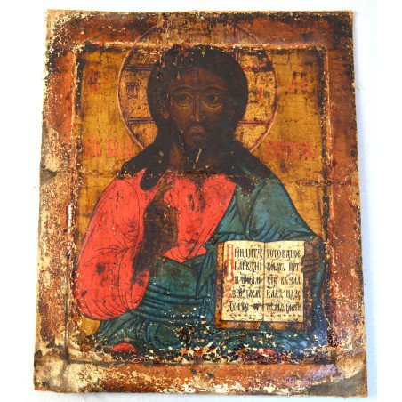 "Christ Pantocrator" Russian icon, possibly Palekh, 18th century