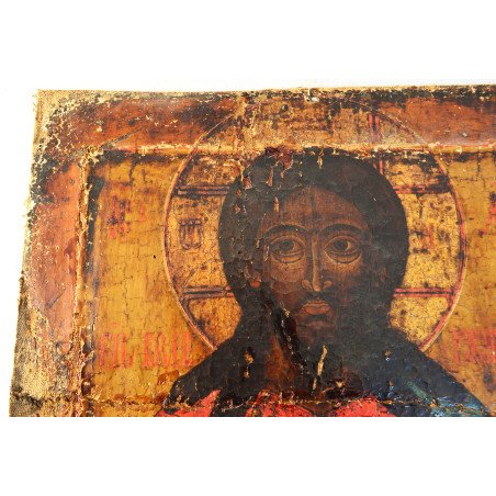 "Christ Pantocrator" Russian icon, possibly Palekh, 18th century
