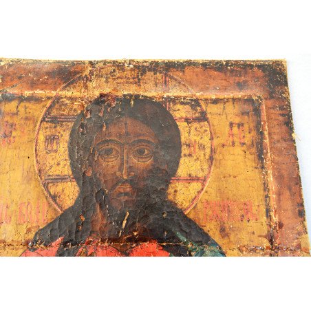 "Christ Pantocrator" Russian icon, possibly Palekh, 18th century