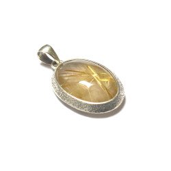 Silver pendant with rutilated quartz 2