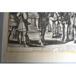 Antonio Tempesta "Electorul Saxoniei iertat de împăratul Carol al V-lea" gravura 1614
