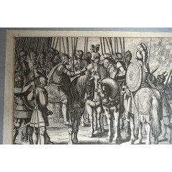 Antonio Tempesta "Electorul Saxoniei iertat de împăratul Carol al V-lea" gravura 1614